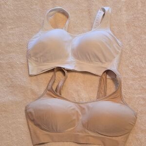 Bali Dual Pack Sports Bras - Cream and Tan